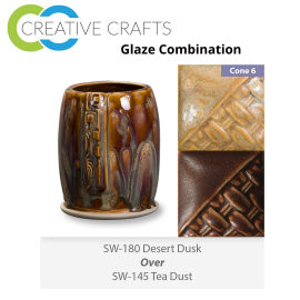 Desert Dusk SW180 over Tea Dust SW145 Stoneware Glaze Combination